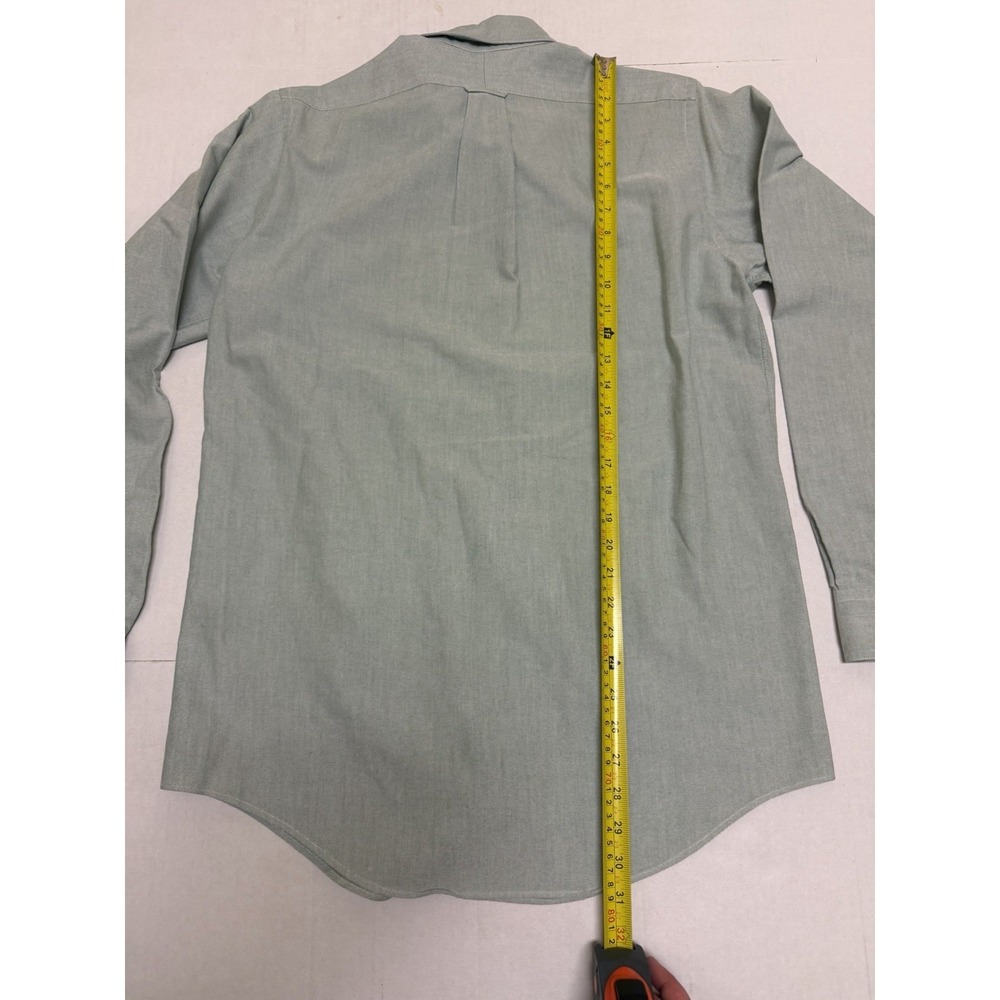 Lands' End green ls button up dress shirt, men's 15.5/35 - Picture 6 of 6